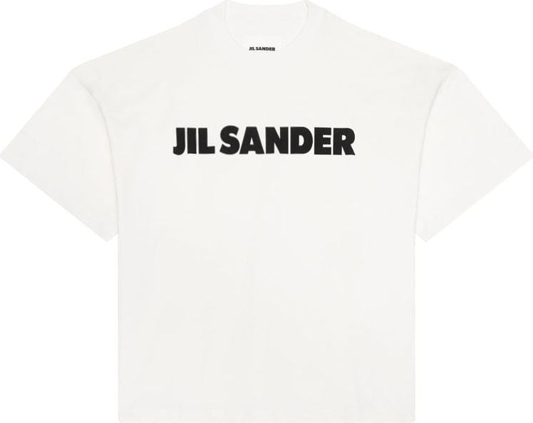 Jil Sander Logo Print Tee White Wit