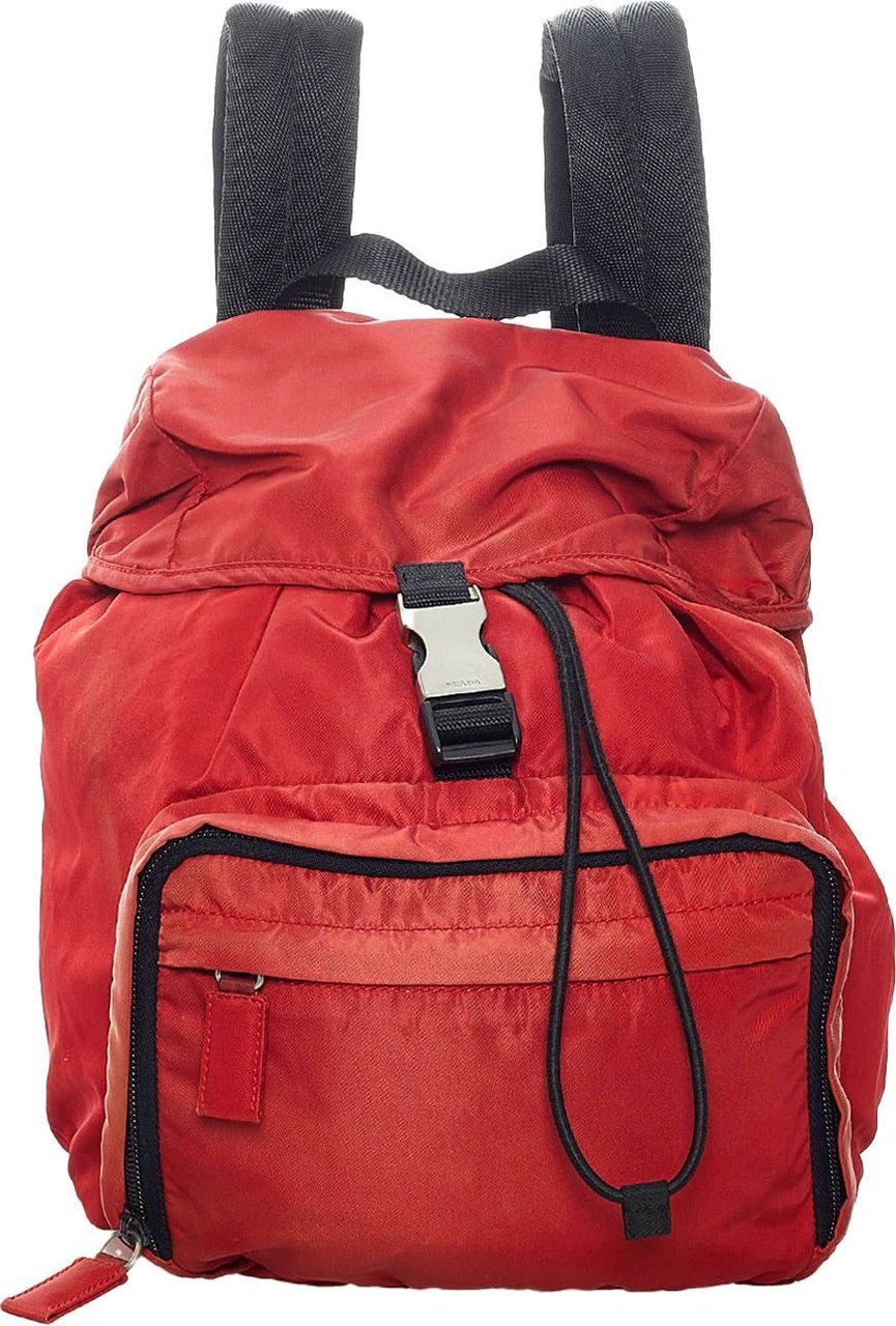 Prada Tessuto Drawstring Backpack Rood