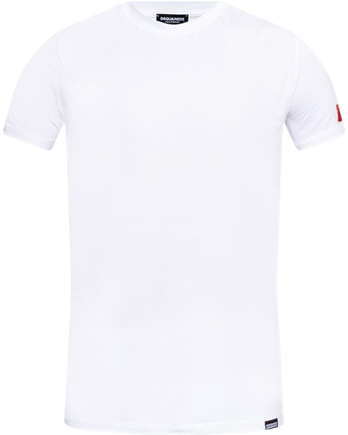 Dsquared2 Round Neck T-shirt Logo White/Red Wit