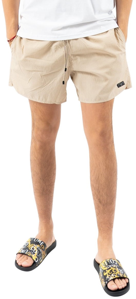 Emporio Armani Mens Woven Boxer Zwembroek Beige