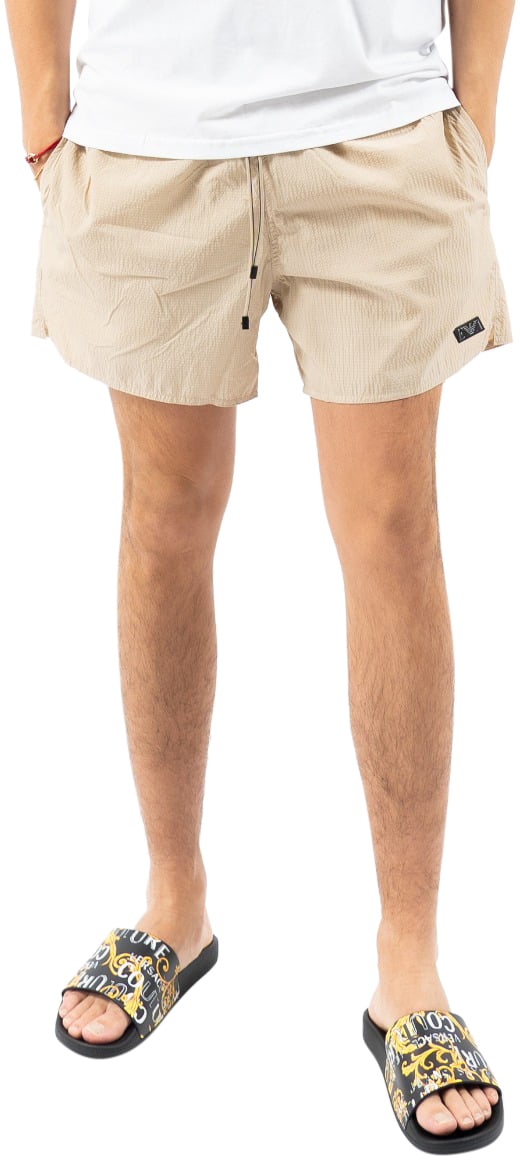 Emporio Armani Mens Woven Boxer Zwembroek Beige