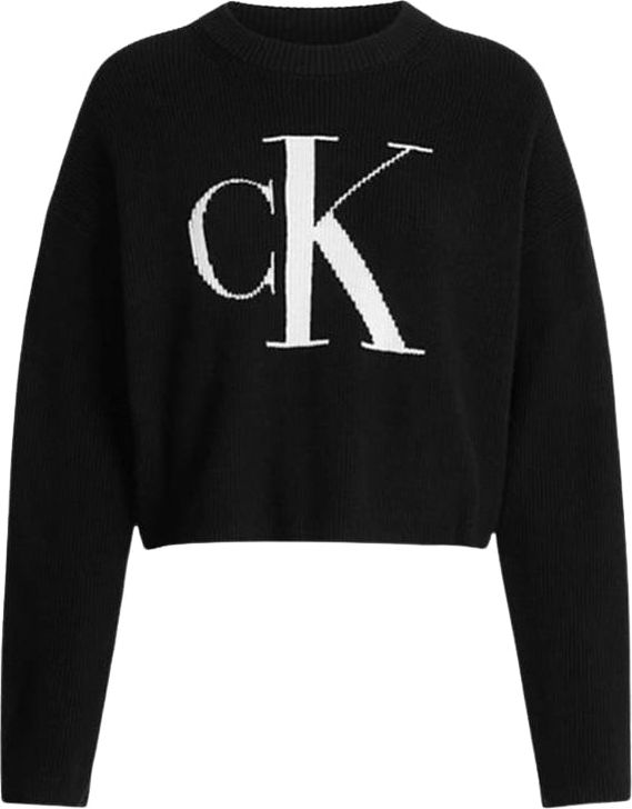 Calvin Klein Blown Up Ck Loose Sweater Zwart