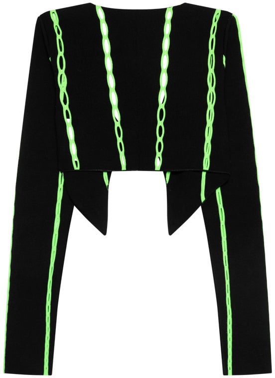 AMBUSH Crop Knit Cardigan Black Sharp Green Zwart