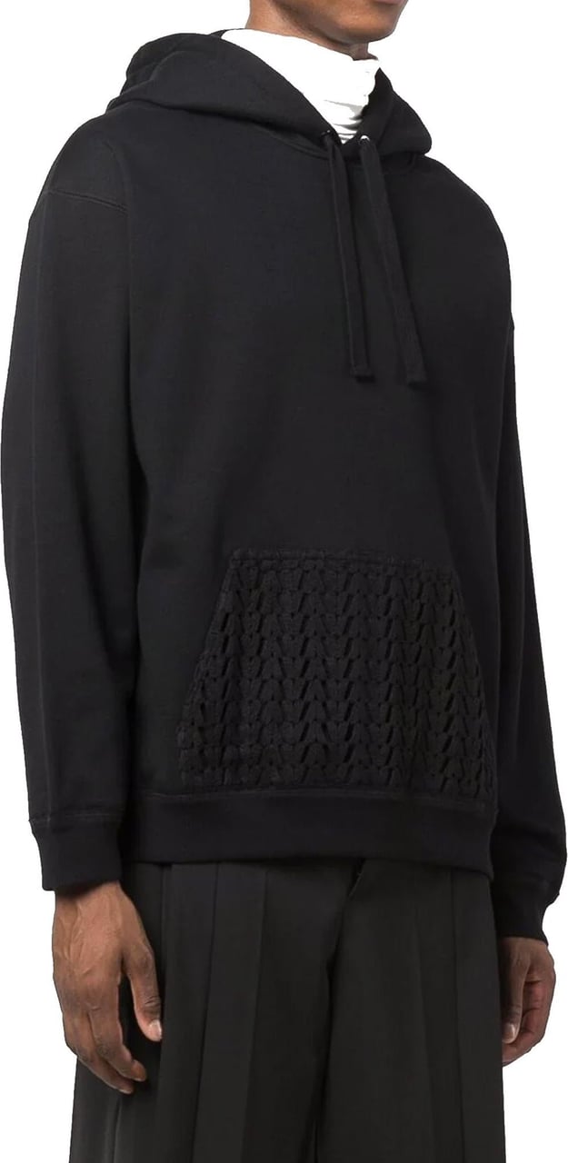 Valentino Valentino Knitted Hooded Sweatshirt Zwart