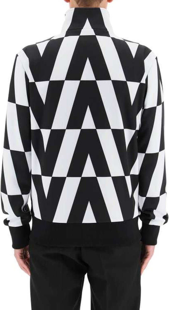 Valentino Valentino Logo Zipped Sweatshirt Zwart