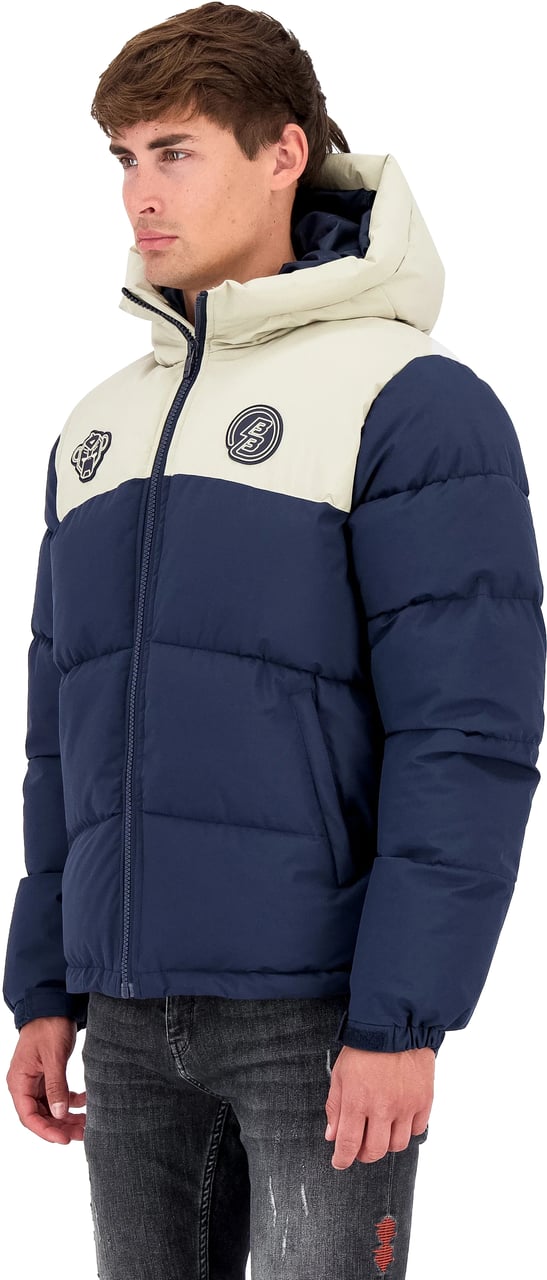 Black Bananas Huddle Puffer Jacket | Navy Blauw