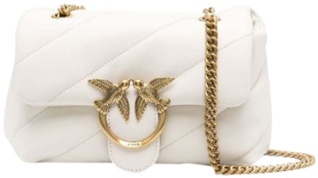 Pinko Bags Bianco Seta Donkergrijs