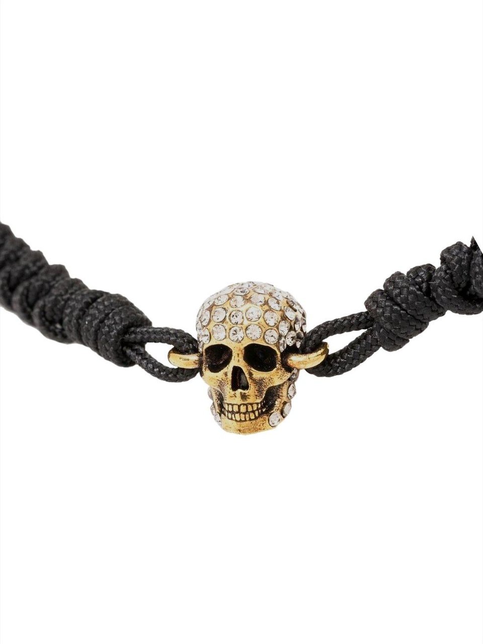 Alexander McQueen Pavé Skull Frienship Bracelet Zwart