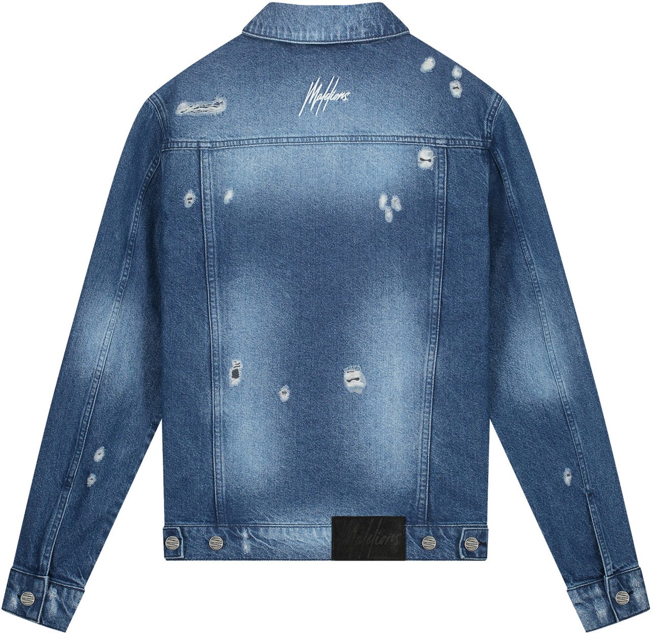 Malelions Stained Denim Jacket - Dark blue Blauw