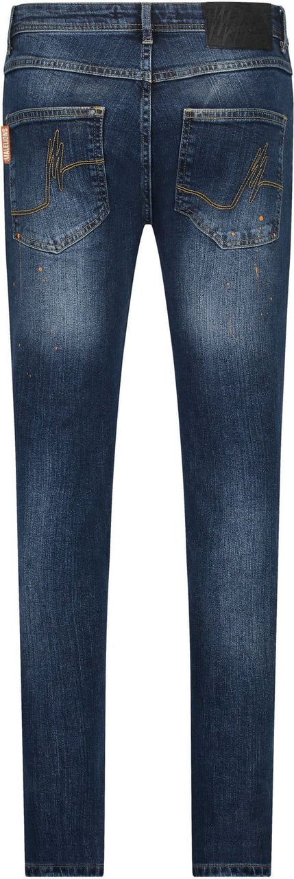 Malelions Stained Jeans - Dark Blue Blauw