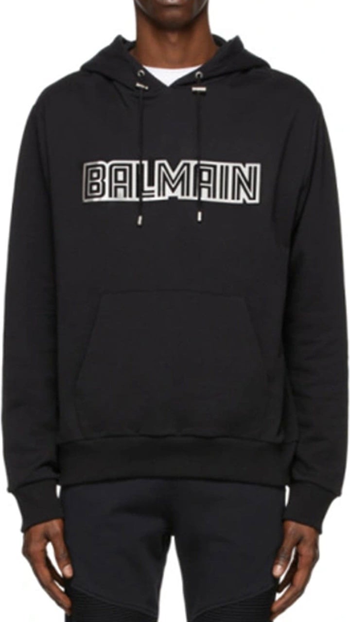 Balmain Balmain Logo Hooded Sweatshirt Zwart