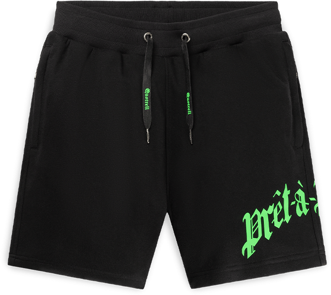 Quotrell Miami Shorts | Black/neon Green Zwart