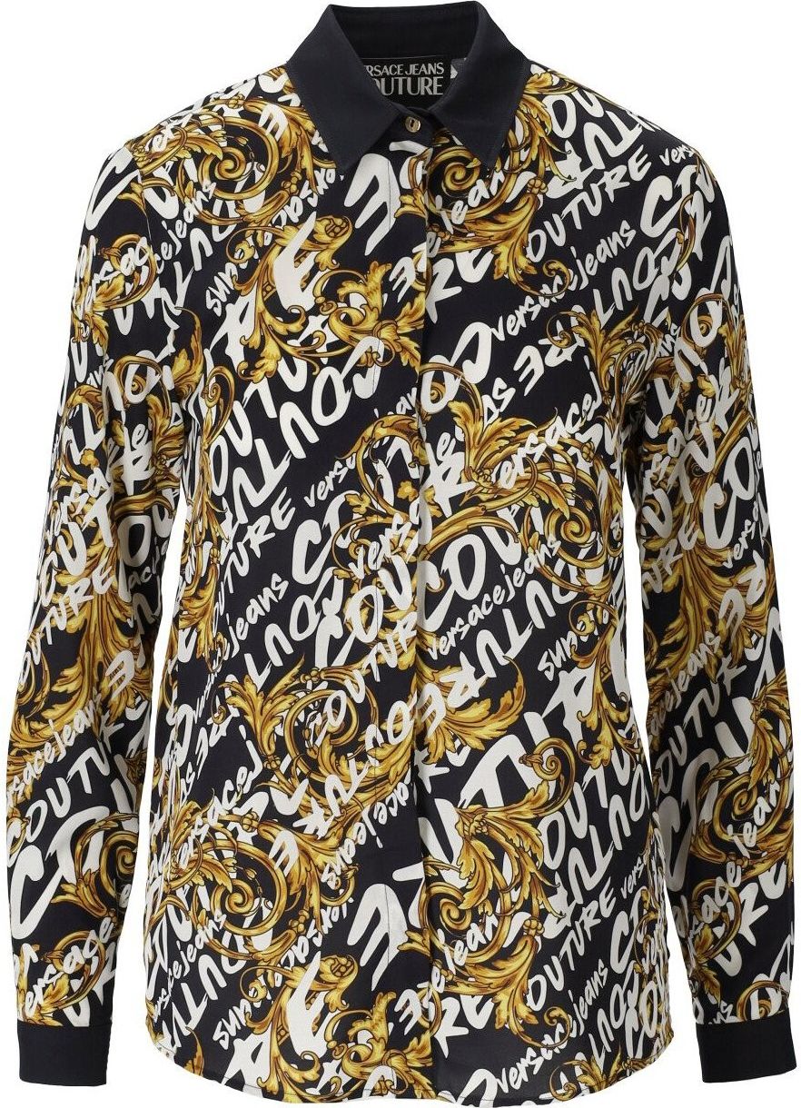 Versace Jeans Couture Blouse With Print Black Zwart