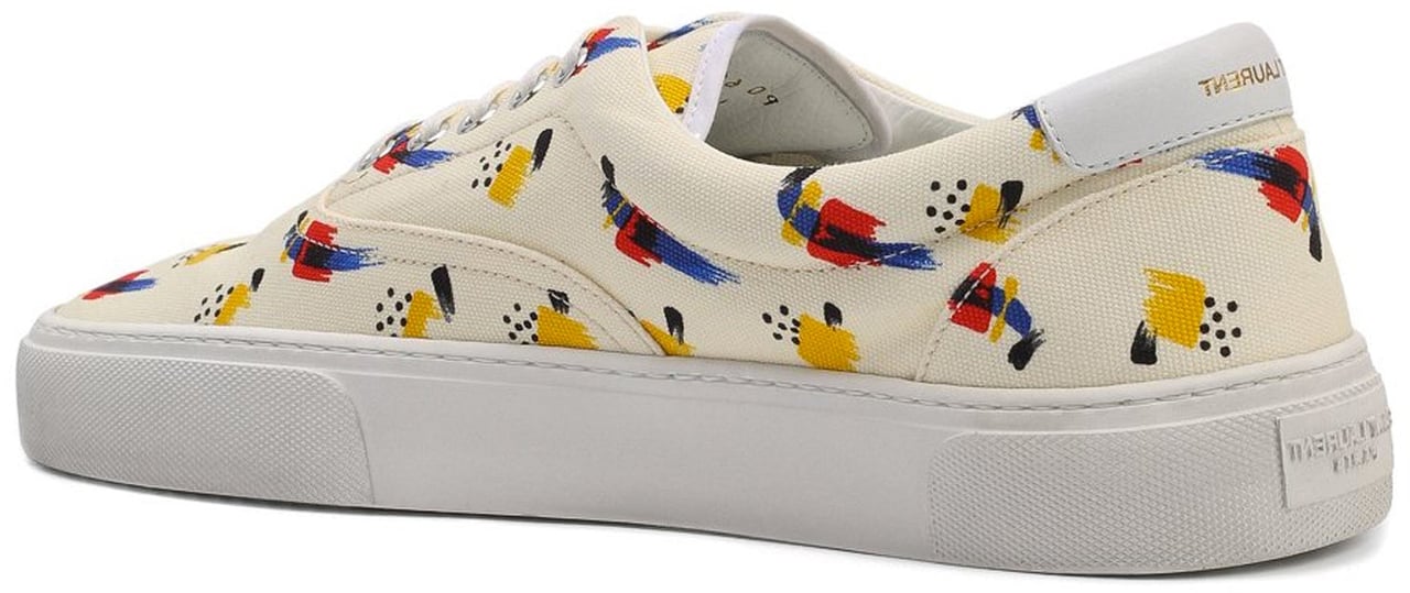 Saint Laurent Saint Laurent Printed Canvas Sneakers Wit