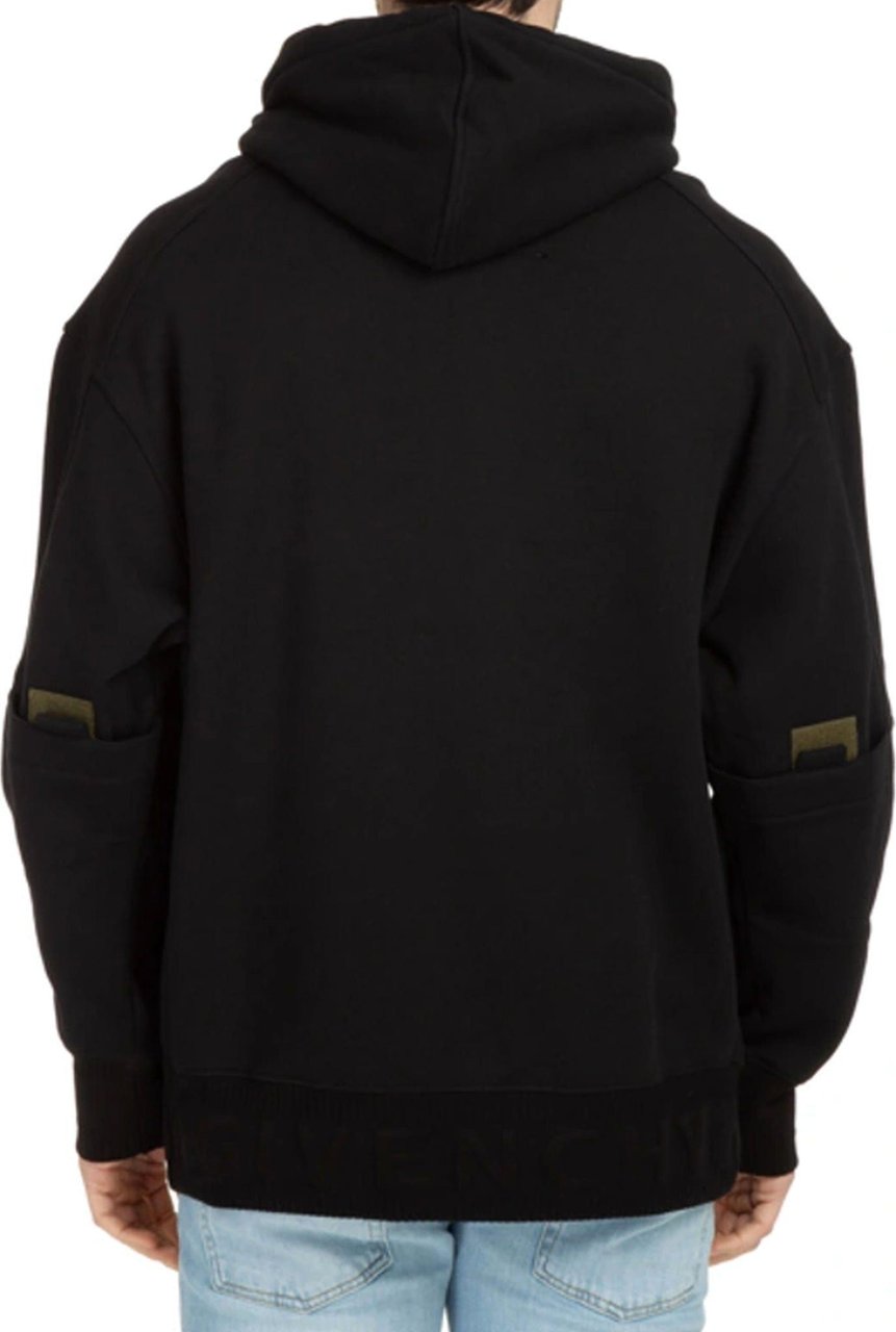 Givenchy Givenchy Cotton Logo Hooded Sweatshirt Zwart