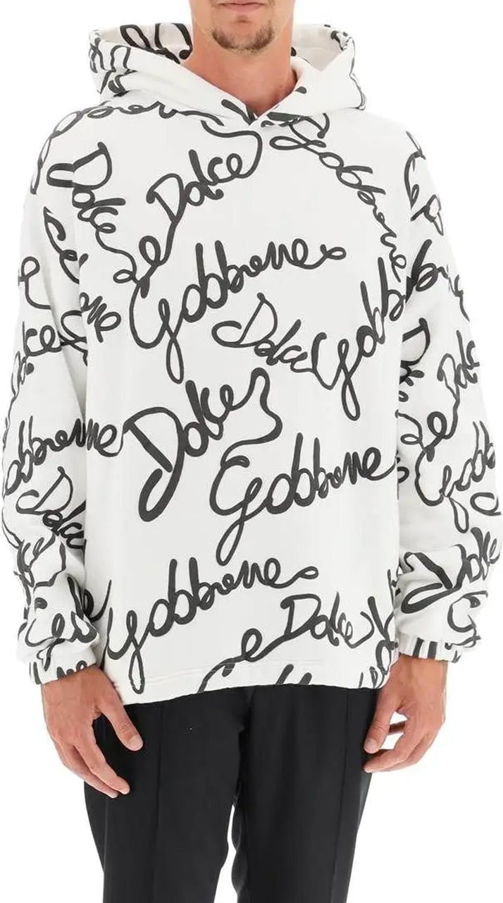 Dolce & Gabbana Dolce & Gabbana Logo Hooded Sweatshirt Wit