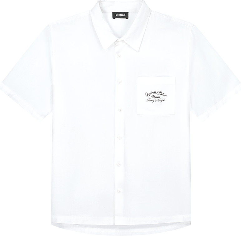 Quotrell Atelier Milano Cotton Shirt | Off White/black Wit