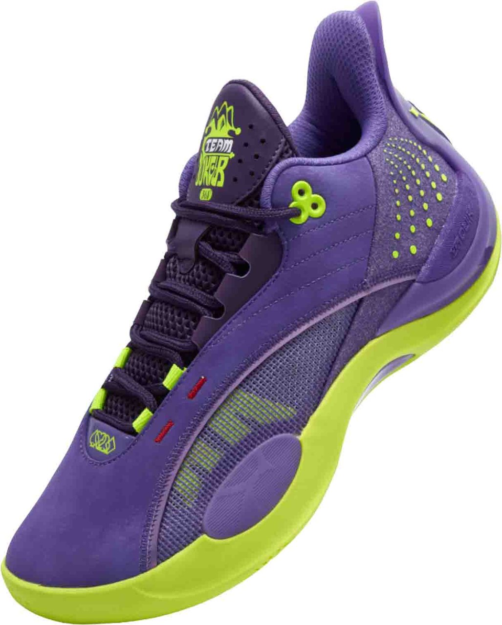 361 Degrees Team Joker Basketbalschoen Paars Groen Divers