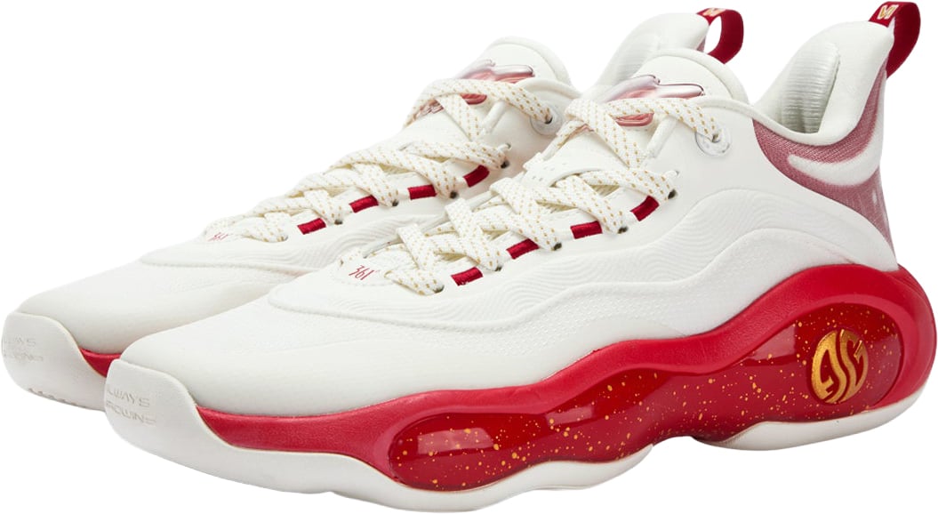 361 Degrees AG 6 First Flight Basketbalschoen Wit Rood Divers