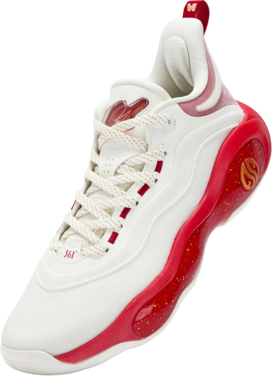 361 Degrees AG 6 First Flight Basketbalschoen Wit Rood Divers
