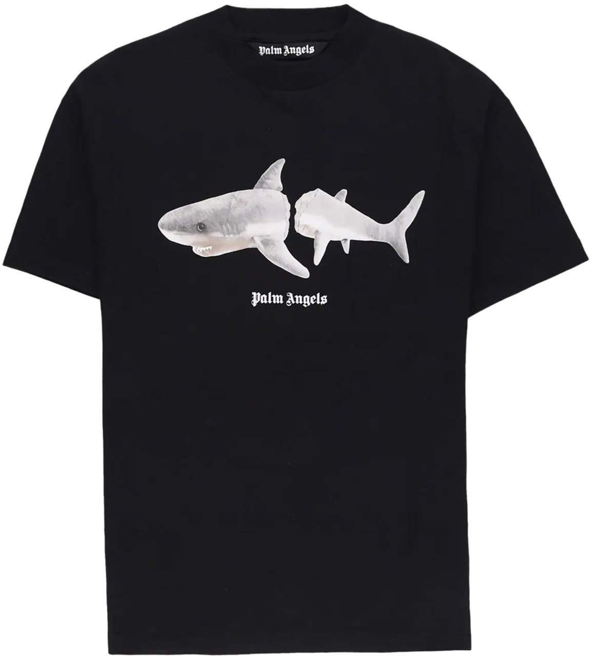Palm Angels Shark-print cotton T-shirt Zwart