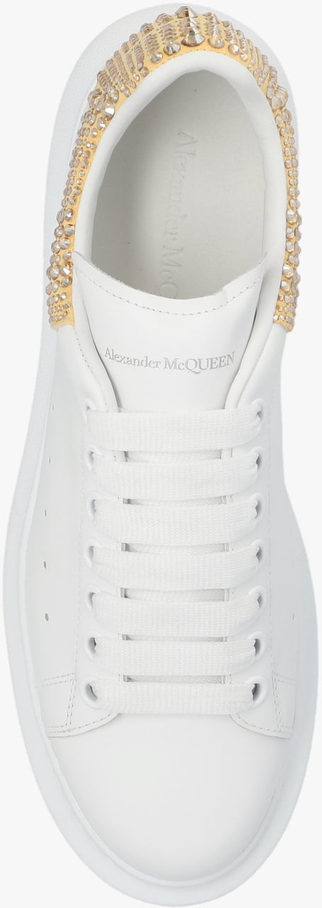Alexander McQueen Oversized rhinestone-embellished sn Wit