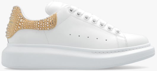 Alexander McQueen Oversized rhinestone-embellished sn Wit
