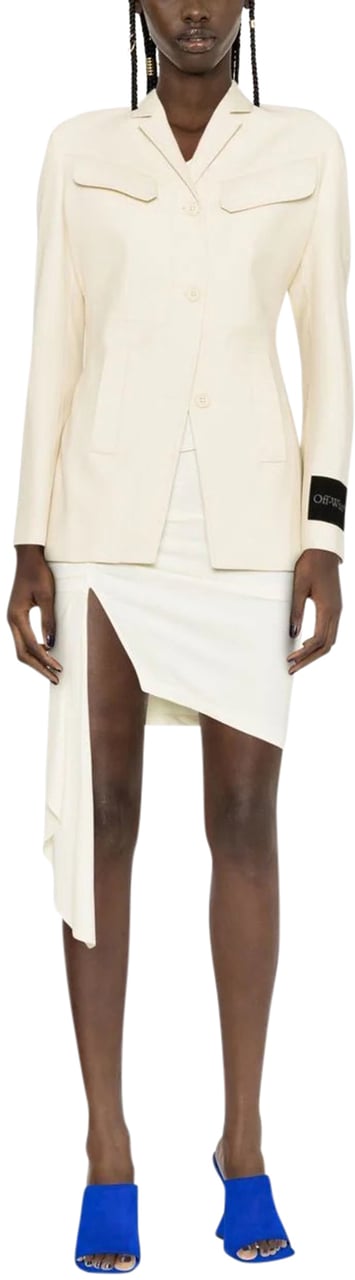 OFF-WHITE single-breasted wool blazer Beige