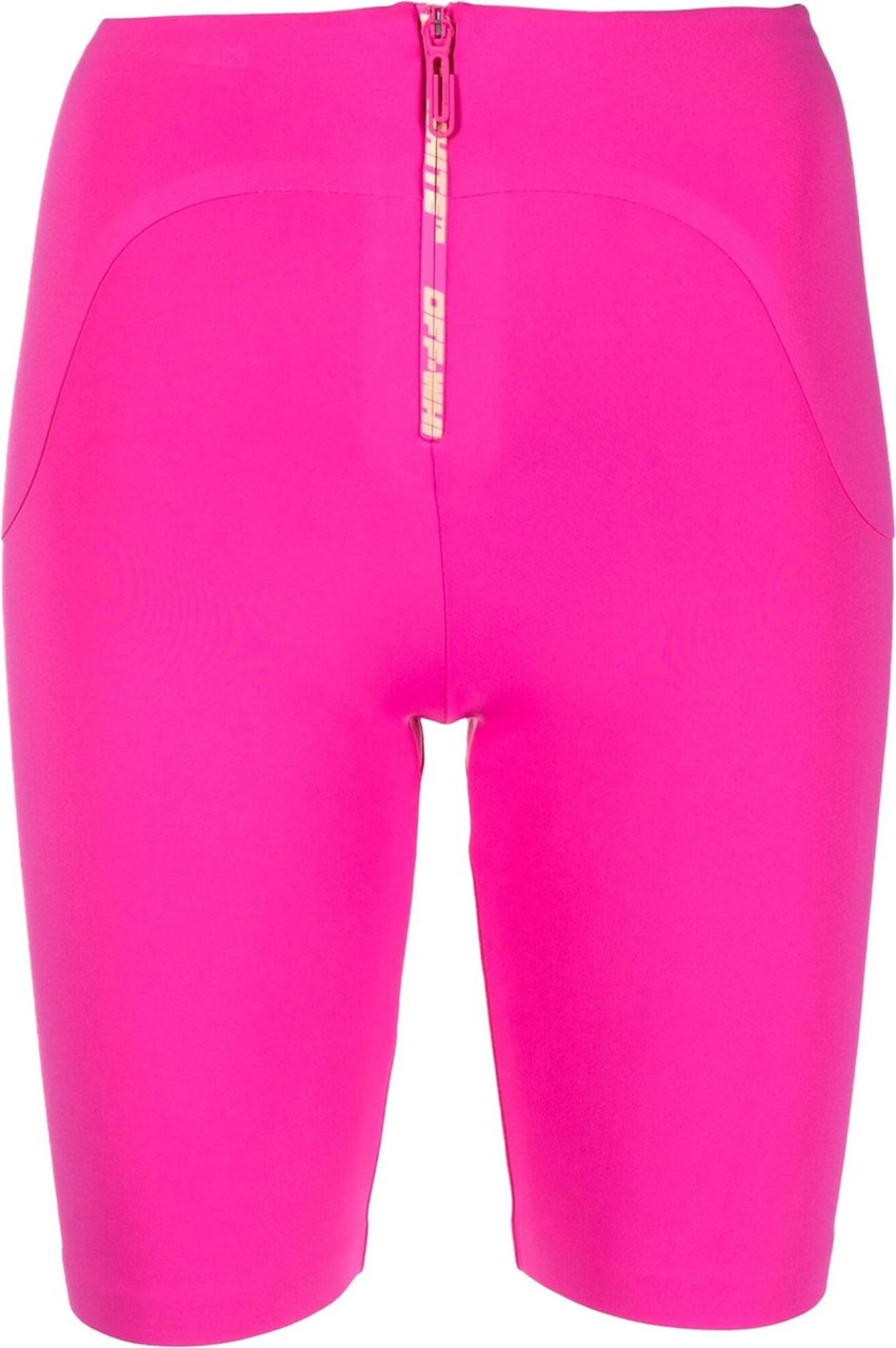 OFF-WHITE logo zip cycling shorts Roze