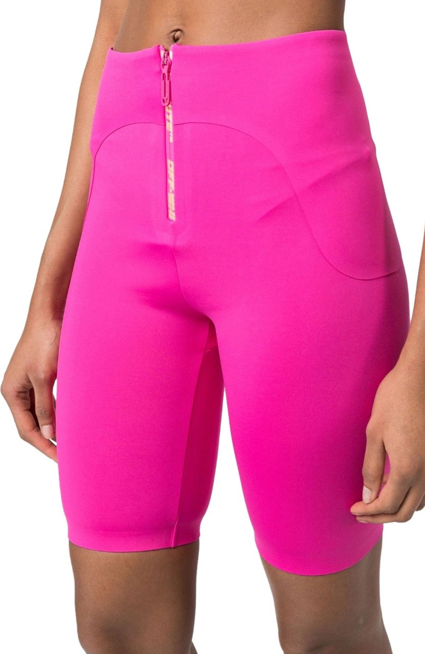 OFF-WHITE logo zip cycling shorts Roze