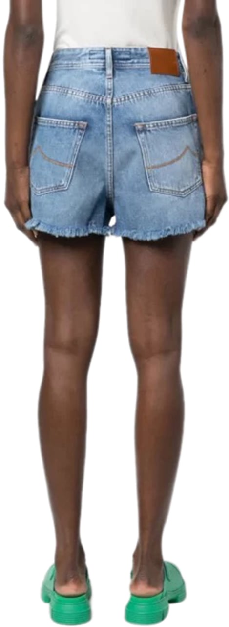 Jacob Cohen floral-embroidered denim shorts Blauw