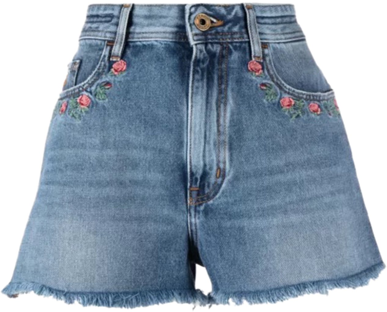 Jacob Cohen floral-embroidered denim shorts Blauw