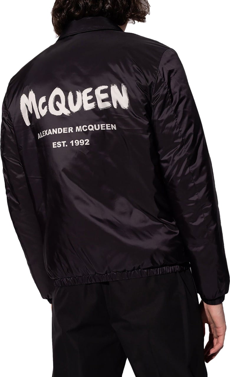 Alexander McQueen Alexander Mcqueen Windbreaker Logo Jacket Zwart