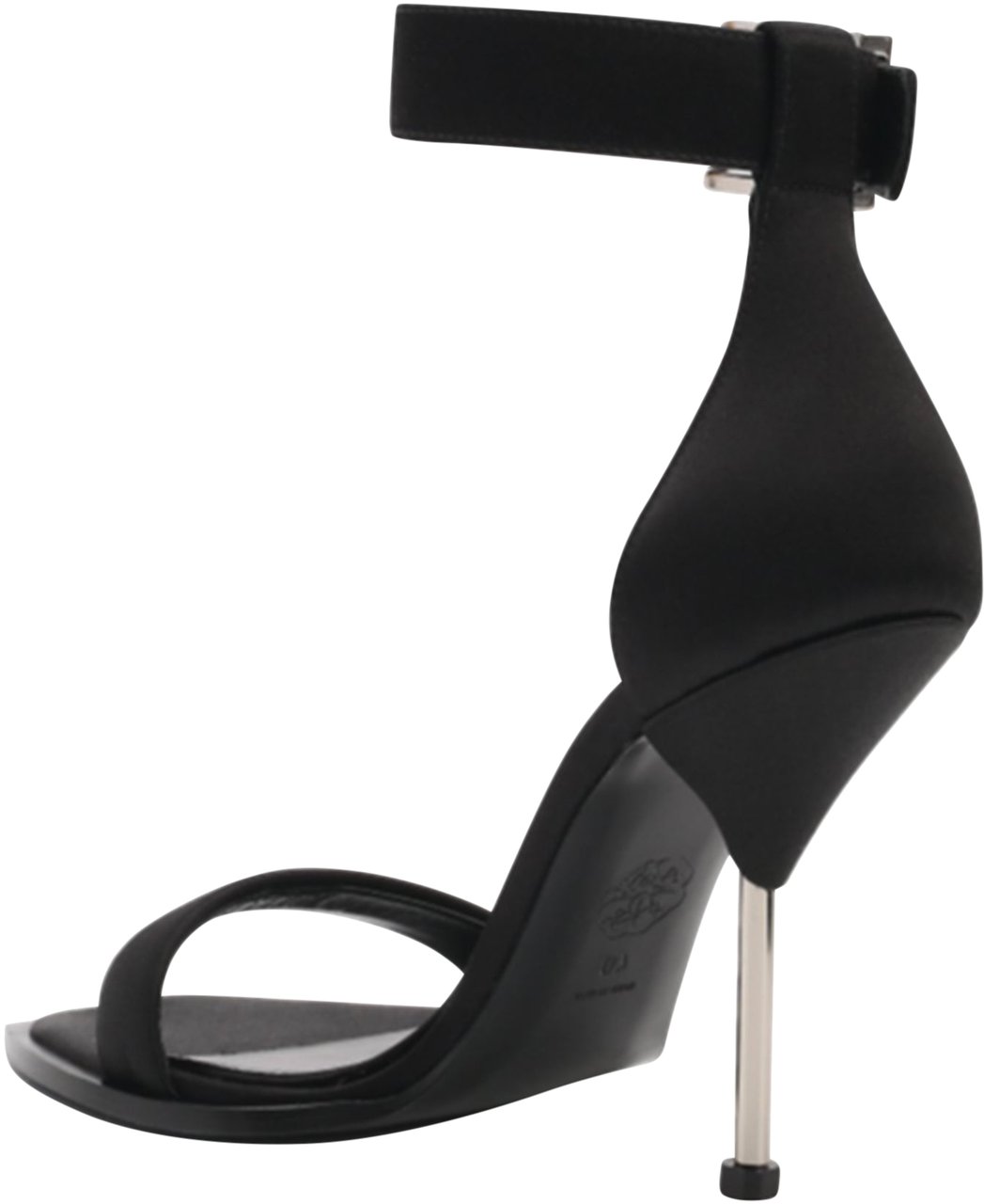 Alexander McQueen Alexander Mcqueen Silk Satin Heel Sandals Zwart