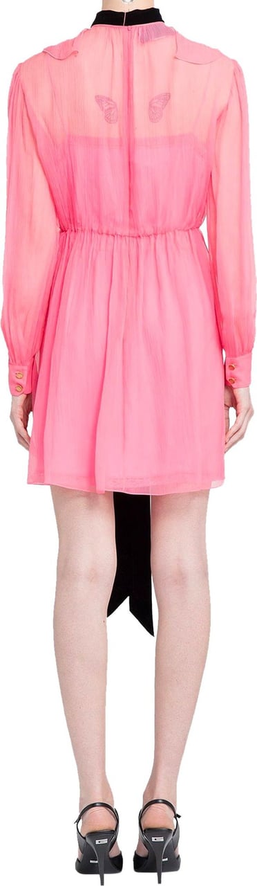 Gucci Gucci Flared Silk Dress Roze