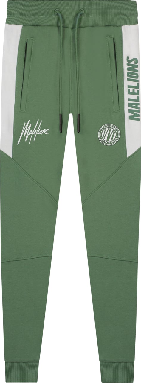 Malelions Sport Coach Trackpants - Army/White Groen