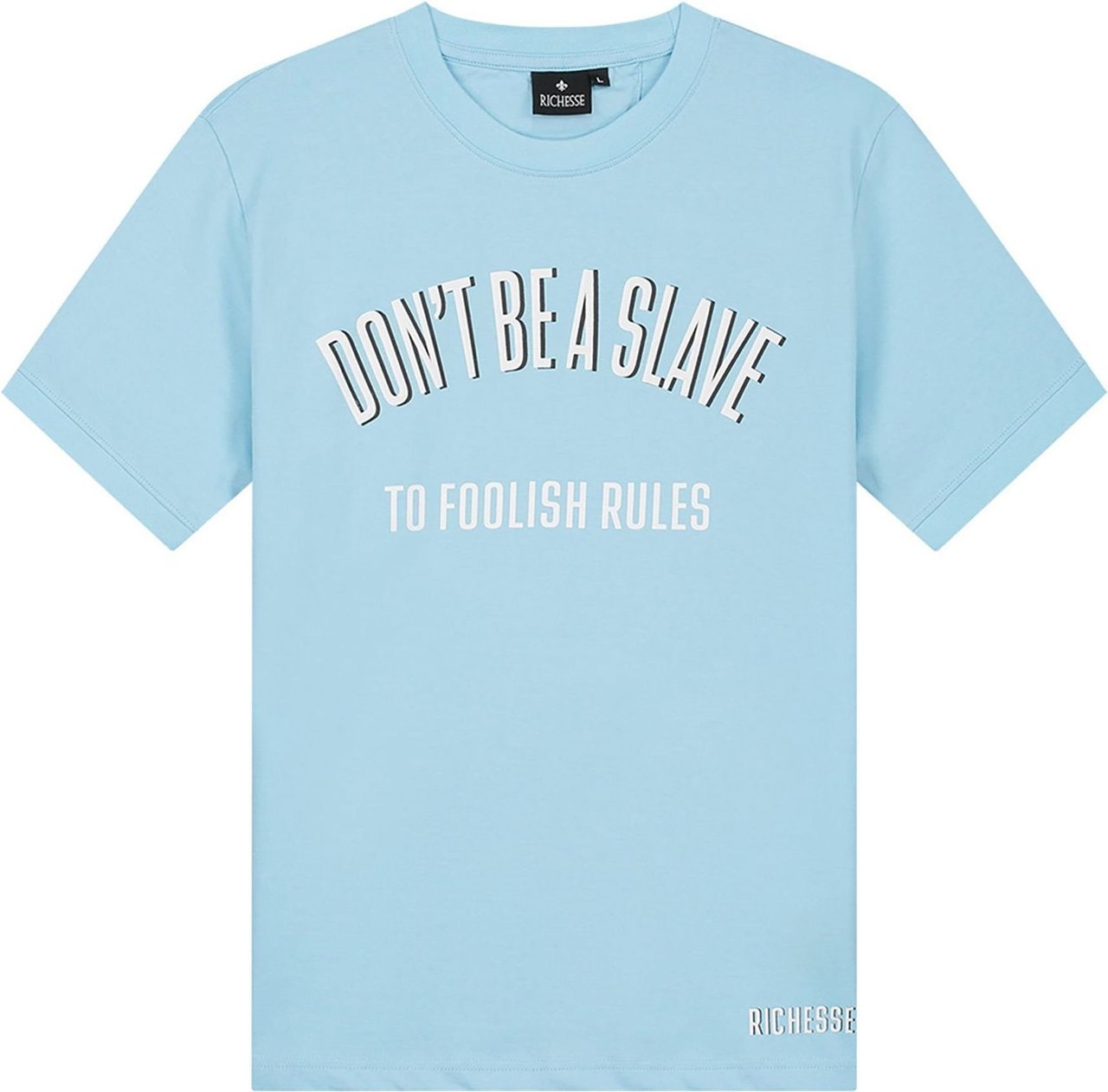Richesse Rules Light Blue T-shirt Blauw