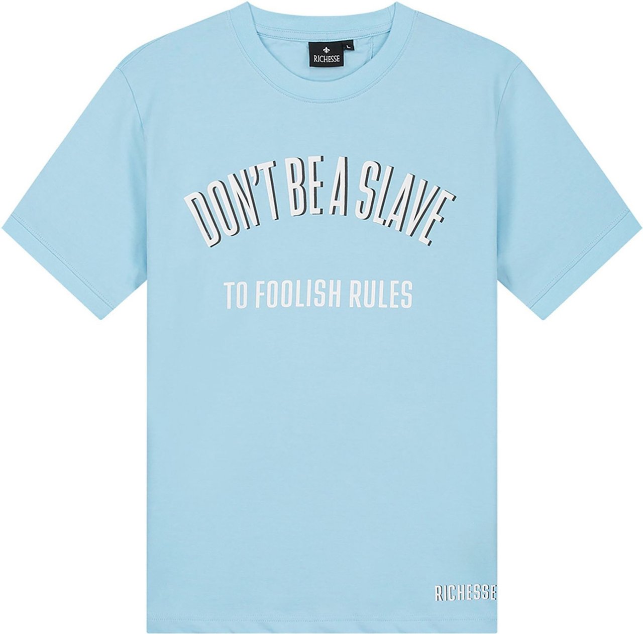 Richesse Rules Light Blue T-shirt Blauw