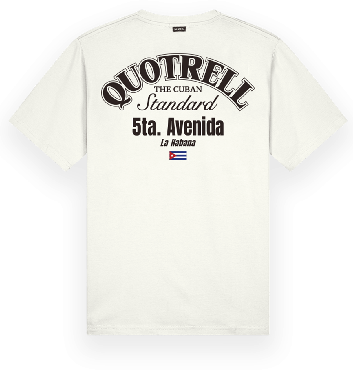 Quotrell Avenida T-shirt | Off White/brown Wit