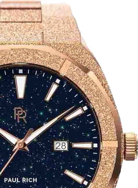 Paul Rich Frosted Star Dust Rose Gold FSD04-A Automatic horloge 45 mm Blauw