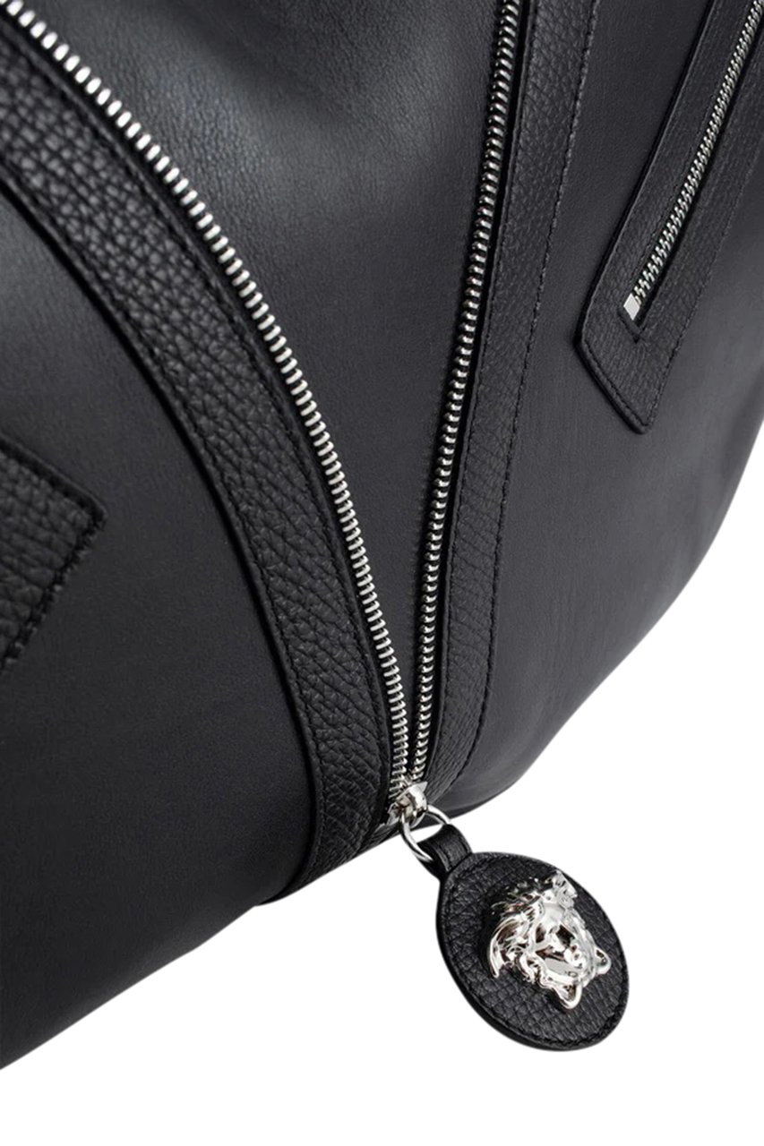 Versace Repeat large shoulder bag Zwart