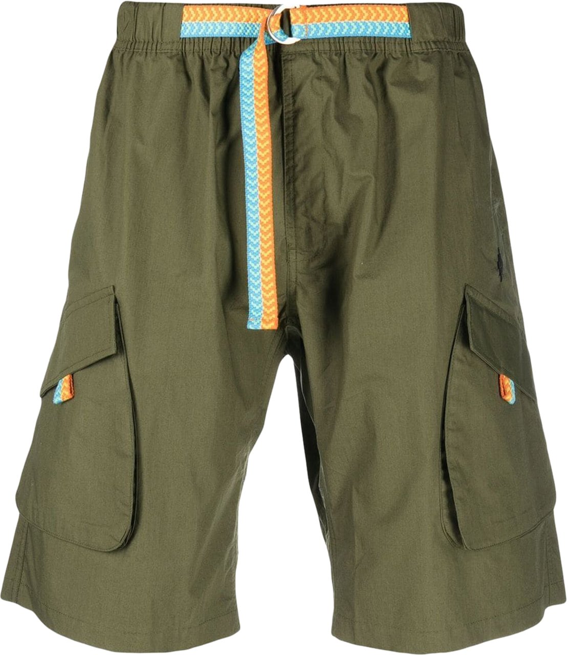 Marcelo Burlon contrasting-belt cotton cargo short Groen