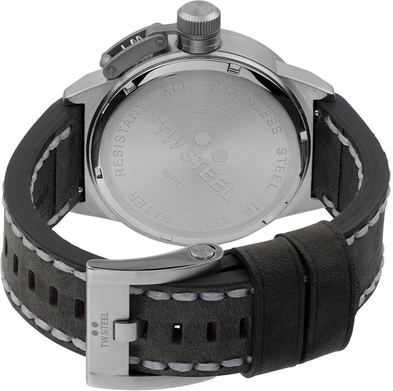TW Steel TW Steel TWCS101 Canteen Steel Grijs leer 45mm Zilver