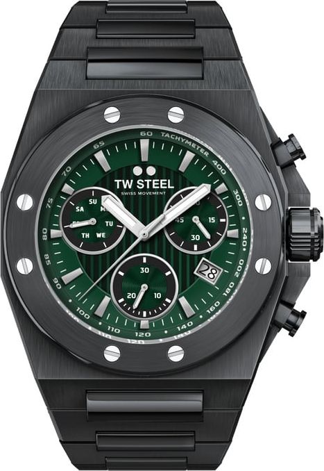TW Steel CE4081 CEO Tech chronograaf horloge 45 mm Groen