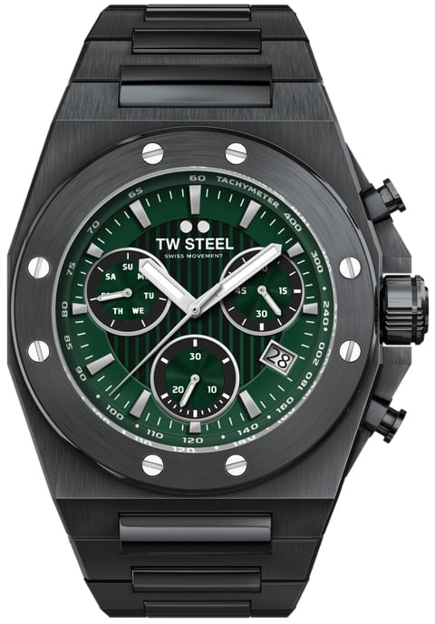 TW Steel CE4081 CEO Tech chronograaf horloge 45 mm Groen