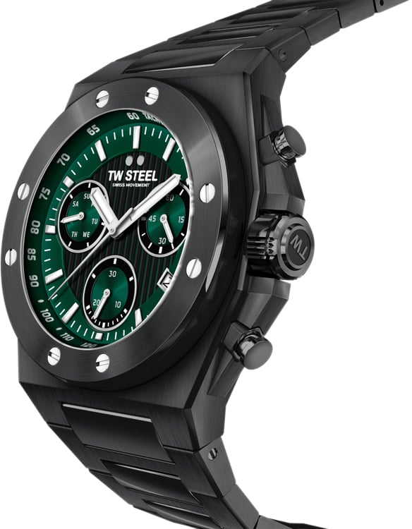 TW Steel CE4081 CEO Tech chronograaf horloge 45 mm Groen