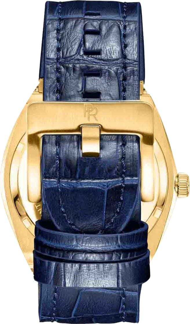 Paul Rich Signature Royal touch Leer PR68GBL horloge 45 mm Blauw