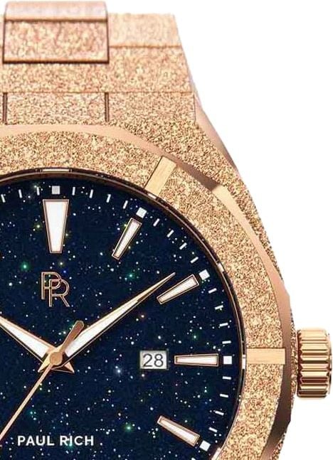 Paul Rich Frosted Star Dust Rose Gold Automatic FSD04-A42 horloge 42 mm Blauw