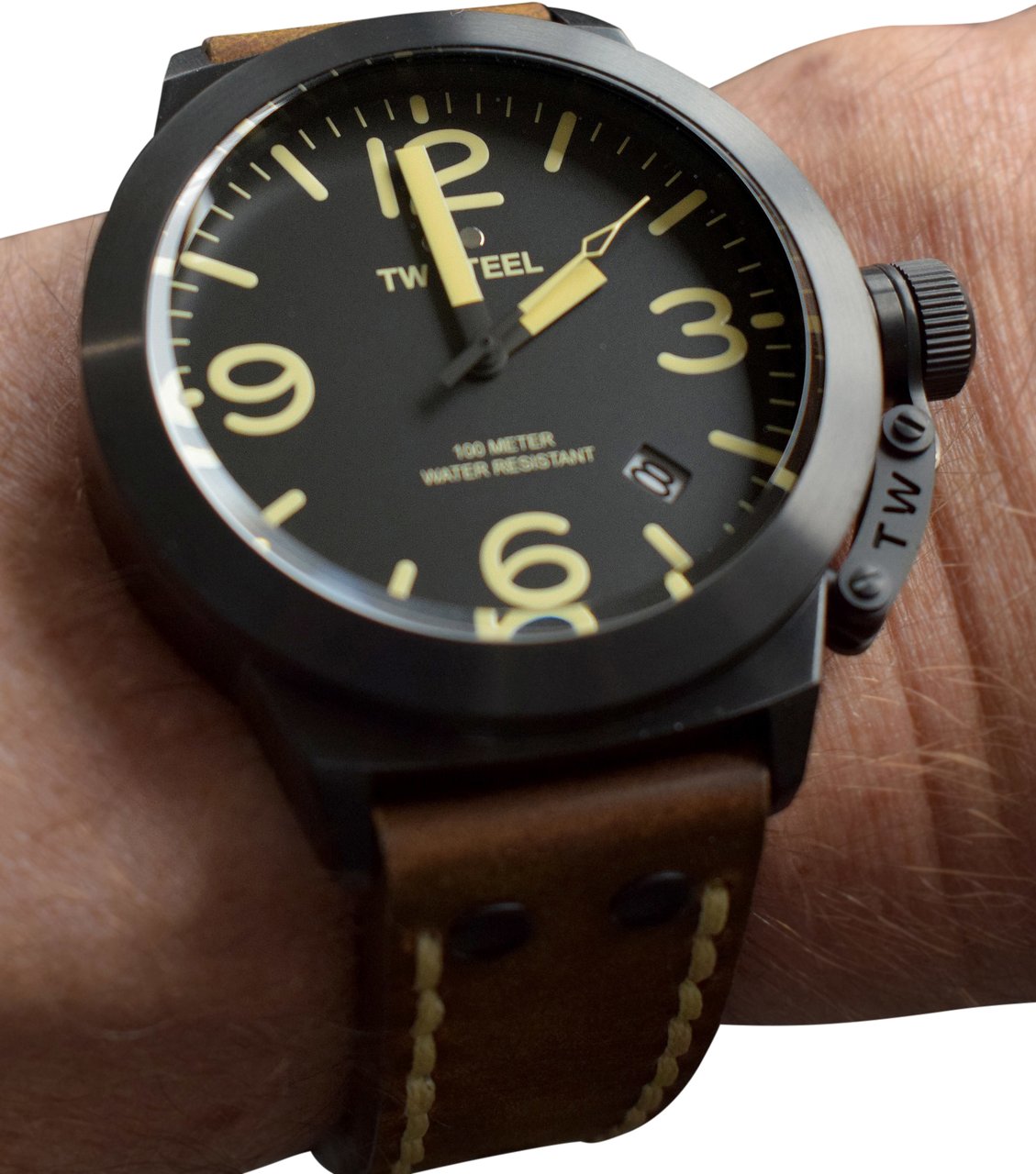TW Steel TW Steel TWCS103 Canteen Steel Zwart leer 45mm Zwart