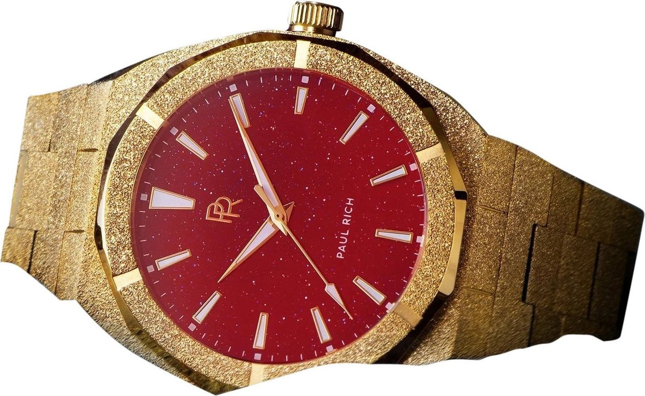 Paul Rich Frosted Star Dust Gold Red FSD07 horloge Rood